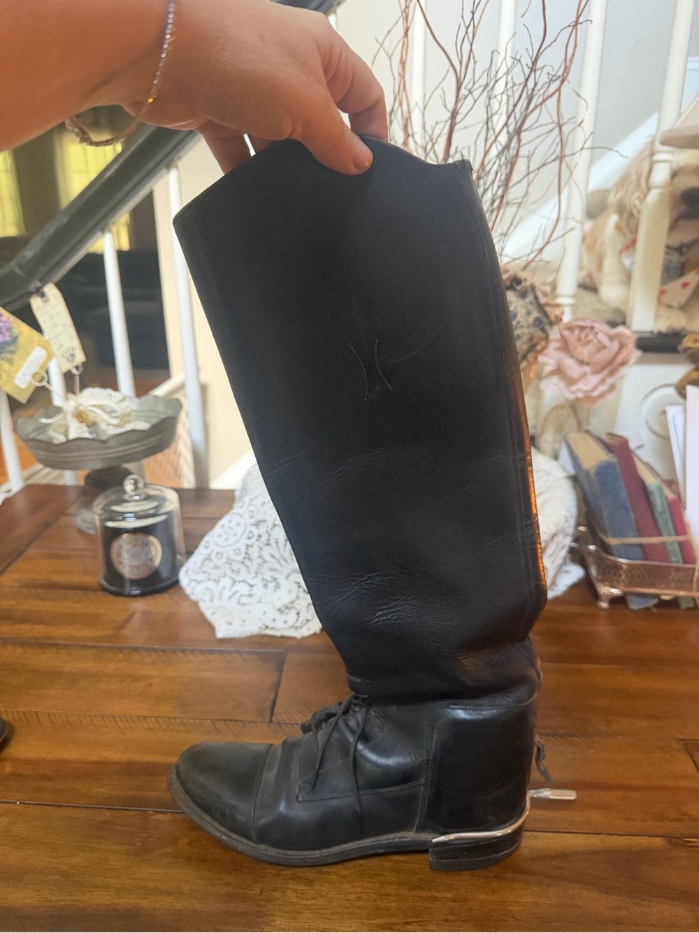 Vintage English riding boots with spurs
Riding Boots